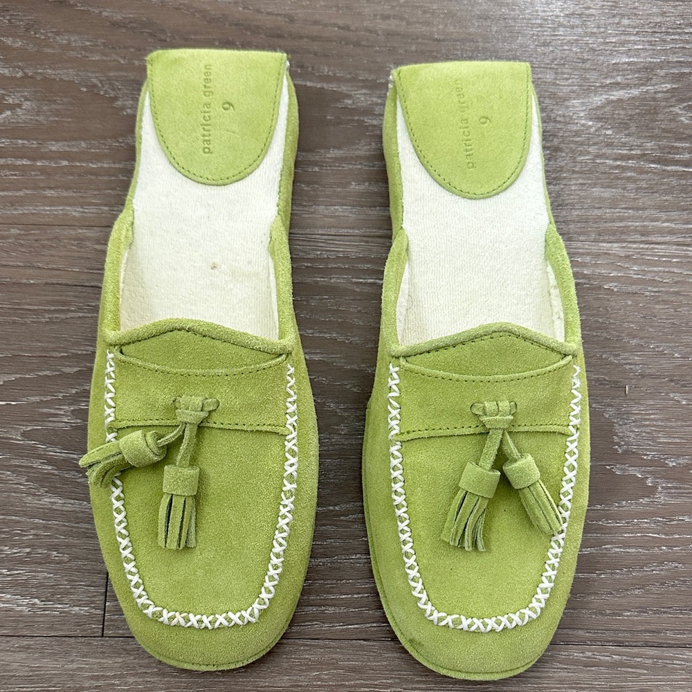 Patricia Green Lime Green Suede Loafers